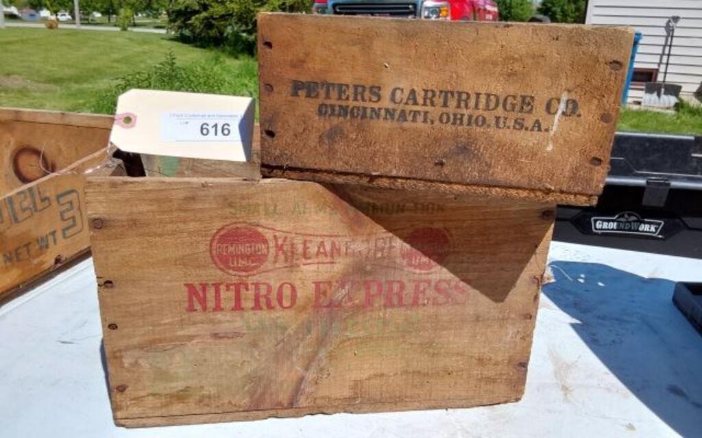 VINTAGE WOODEN BOXES-
PETERS CARTRIDGES AND