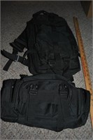 1 hiking backpack and 1 hunting bag