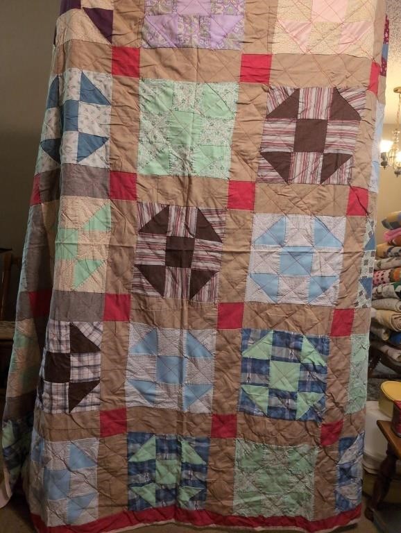 Monkey wrench quilt no batting, machine stitched