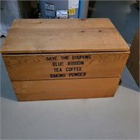 B290 Large wood Tea storage box w lid