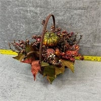 Basket with Fall Decorations