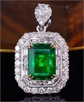 4.65ct Natural Emerald pendant 18K Gold