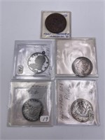 Assortment of Cut-out and Antique Coins