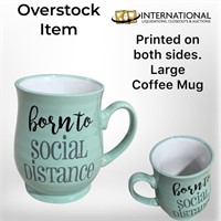 Large "Born To Social Distance" Coffee Mug