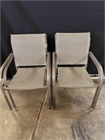 4 stackable outdoor chairs - beige