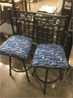 Pair LA Dodgers Barstool Chairs - Swivel