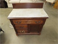Marble Top Walnut Wash Stand