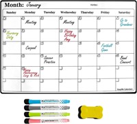 2pk Dry Erase Fridge Calendar Kit with Markers