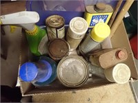 Box w/ Shop Supplies: Rust-oleum, Wall Paint,