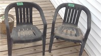 Black plastic outdoor chairs