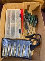 Flat of gun tools, and cleaning brushes