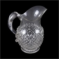 DIAMOND EARLY AMERICAN PRESSED GLASS PITCHER