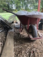 RED WHEEL BARROW WITH PLASTIC ROLL