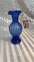 Fenton Cobalt Blue Art Glass Pitcher Vintage
