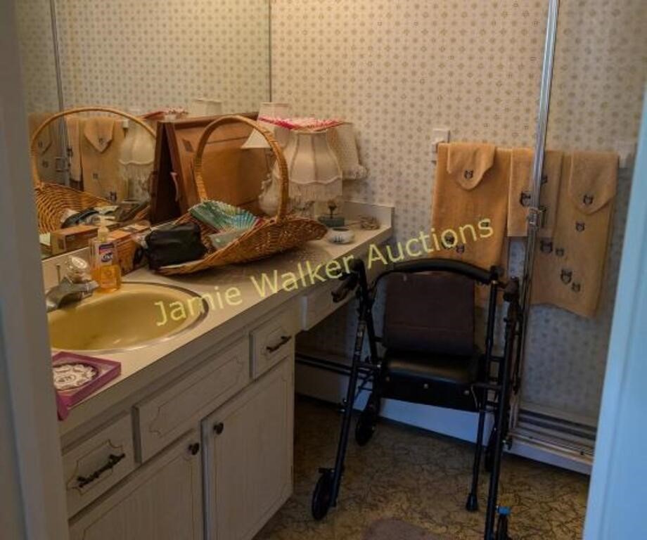 Contents Master Bathroom Table Lamps, Rollator,