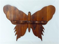 Vintage Handmade Wooden Butterfly Wall Shelf