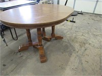 Oval Formica Top Wood Base Kitchen Table