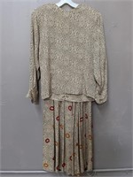 Vintage Silk Set by Anne Klein Size 8 M