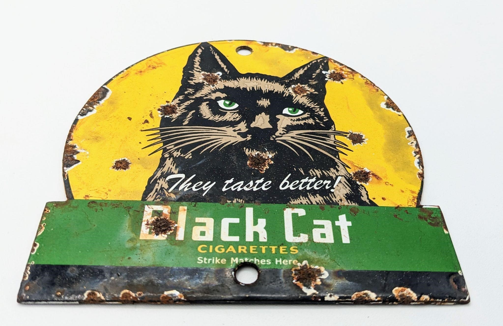 Porcelain Black Cat Cigarettes Sign