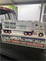 HESS TOY TRUCK AND RACE CARS