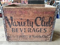 Vintage Variety Club Beverages Wooden Crate