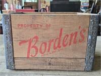 Vintage Bordens Wooden Crate