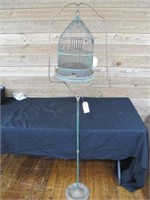 VINTAGE BIRD CAGE ON STAND  2 PC  76H.