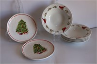 Gibson Red Cardinal Bowls & Pud Pie Plates