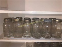 One dozen vintage canning jars