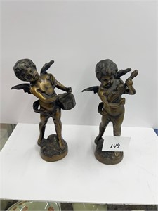 Metal cherub statues