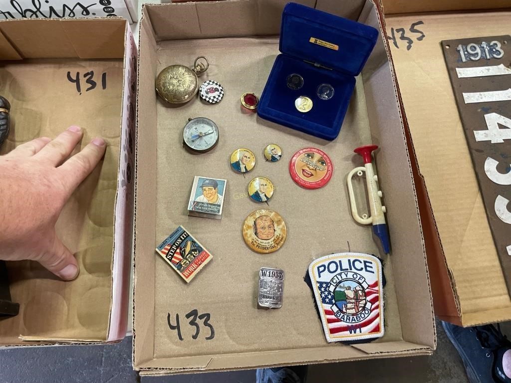Presidential Pins, Coins, Baraboo Police Patch