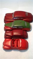 4 ASSORTED ARCOR RUBBER CARS