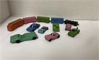 FLAT OF  METAL TOYS TRAIN CARS AND MORE