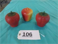 2 Strawberry, 1 Apple Hazel Atlas Jars