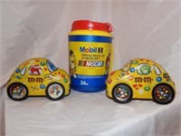 M&M Nascar 34oz Cup w/ 2 Tin Cars