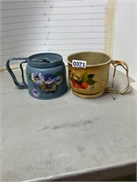 2 vintage painted flour sifters