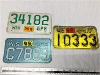 3 Wisconsin motorcycle plates