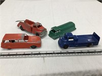 4 die cast trucks (1 Hurley 1 midge toy)