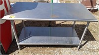 Stainless steel prepping table