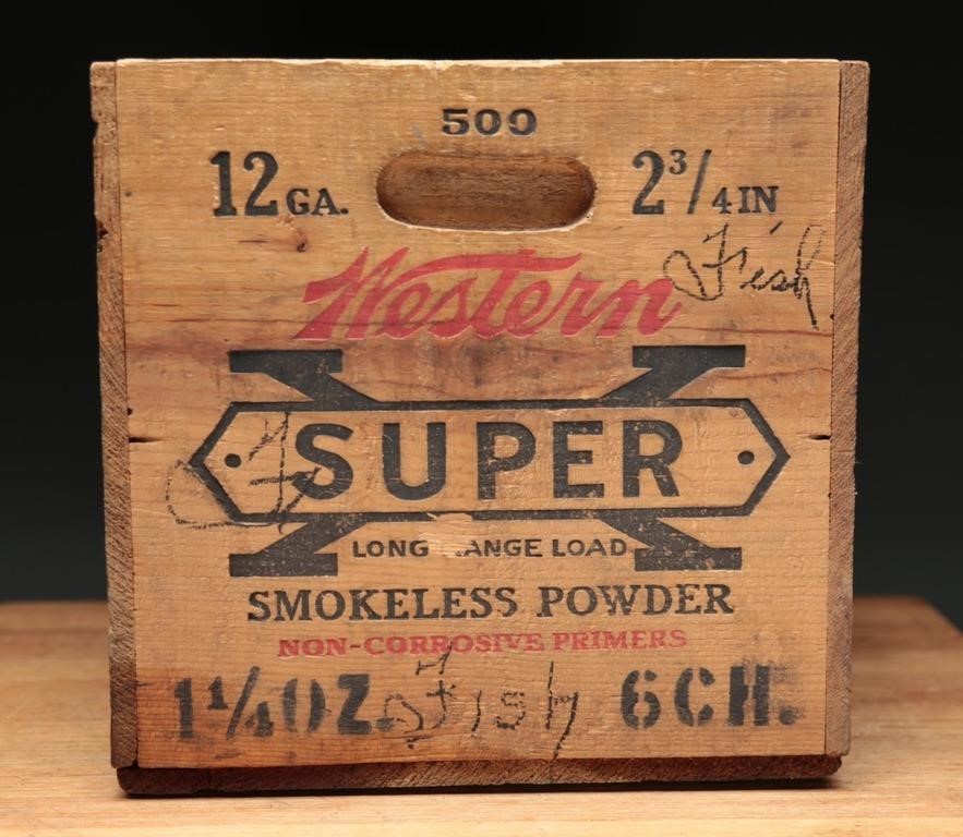 Vintage Western Shotgun Ammo Wooden Crate