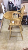 Antique wooden child's high chair