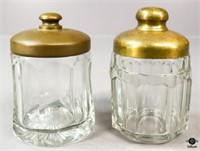 Vintage Glass Tobacco Jars w/Brass Lids
