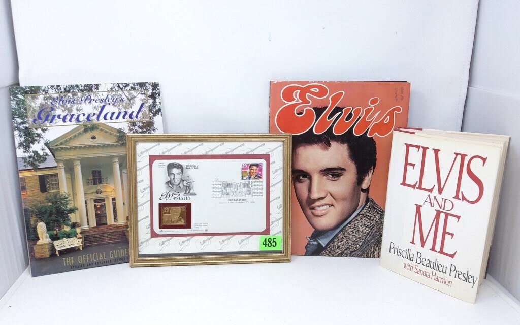 Elvis Presley First Day Issue & (3) Elvis Books