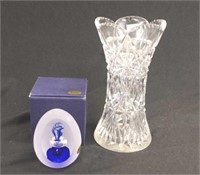 Cut crystal table vase