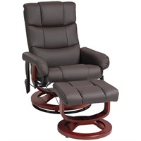 $334  HOMCOM Brown Faux Leather Massage Chair with