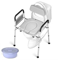 WAYES Commode Chair for Toilet with Arms, Raised T