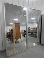 Pair of mirrored doors; each approx. 36"x80"