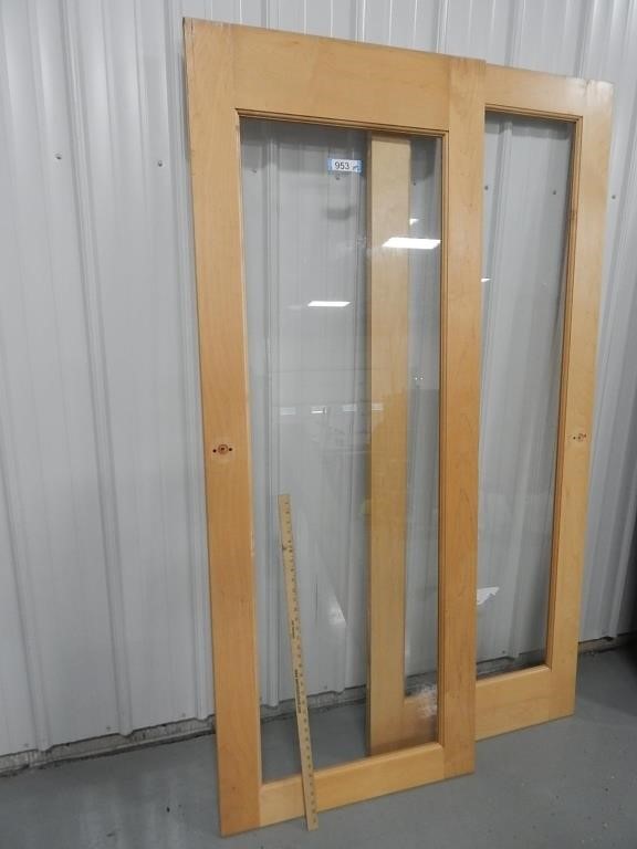 Pair of glass doors; each approx. 30"x80"