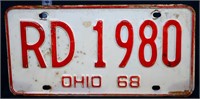 1968 Ohio license plate