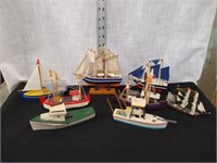 8 Wood model boats sail ship